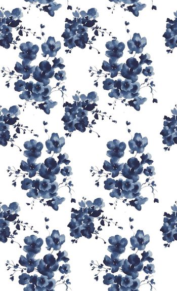 524024-水彩青花瓷花卉