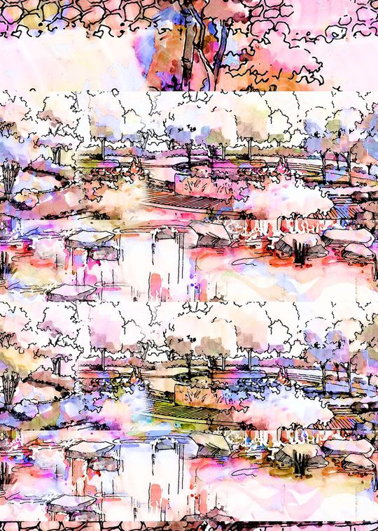 水墨印花华亿平台图片