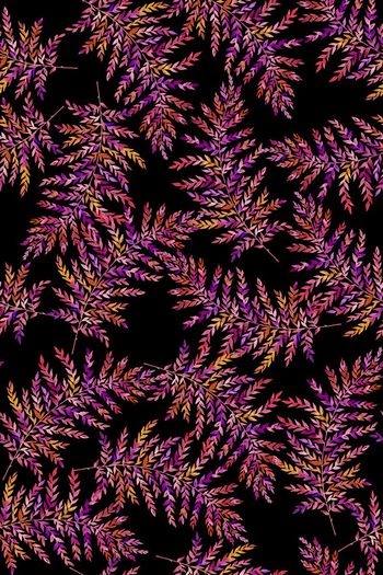 524100-田园风手绘绿色针叶植物秋冬男装冲锋