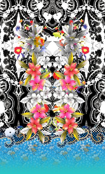 花卉 渐变印花华亿平台图片