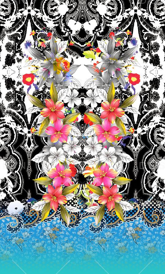 花卉 渐变印花华亿平台图片