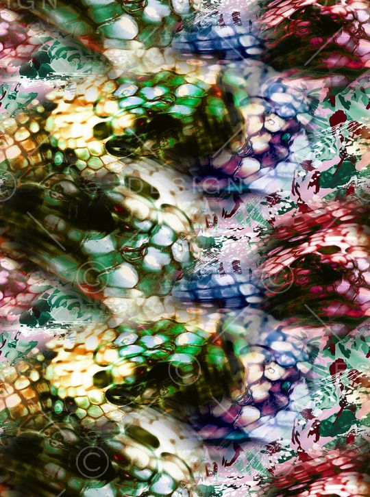 彩色蛇纹印花华亿平台图片