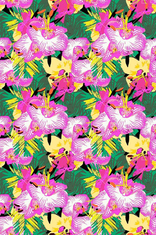 热带风情印花华亿平台图片