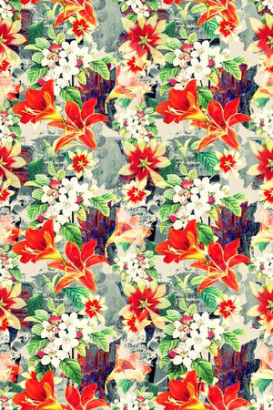 热带风情印花华亿平台图片