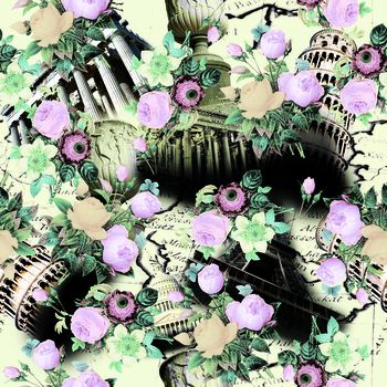 524314-欧式建筑月季花