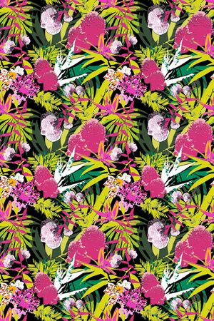 热带风情印花华亿平台图片