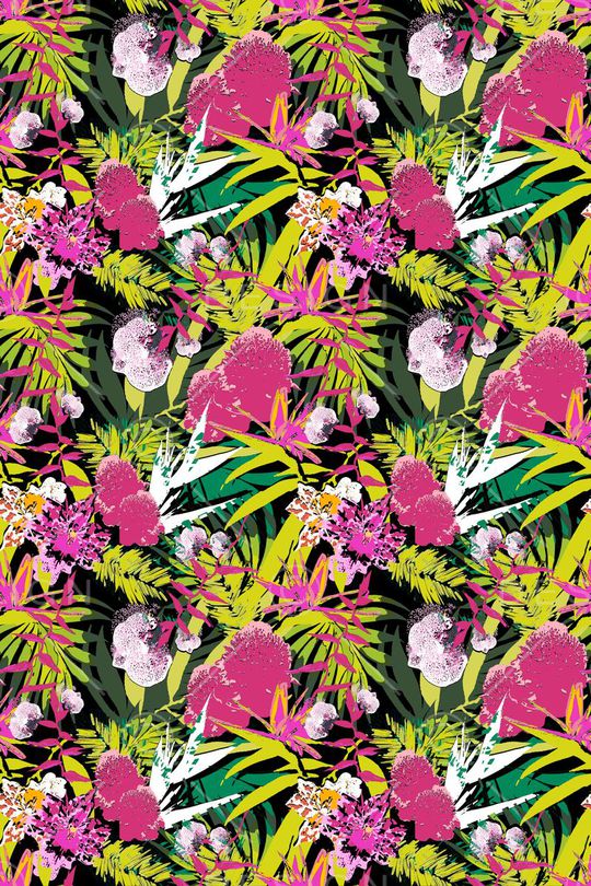 热带风情印花华亿平台图片