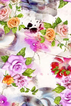 服饰   清新     时尚 月季花印花华亿平台图片