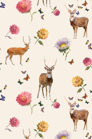 梅花鹿印花华亿平台图片