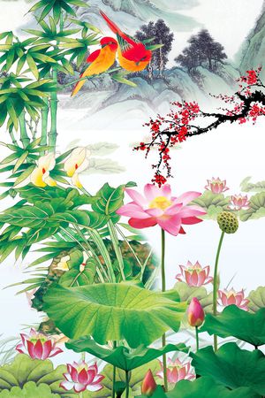 中国风印花华亿平台图片