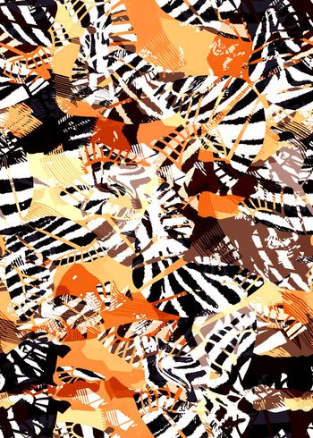 524714-热带迷情--自由条纹叶子纹理斑马纹