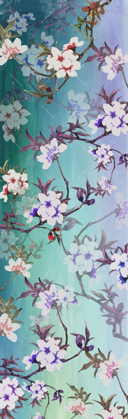 水彩花卉印花华亿平台图片