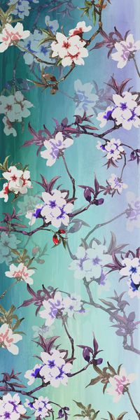 水彩花卉印花华亿平台图片