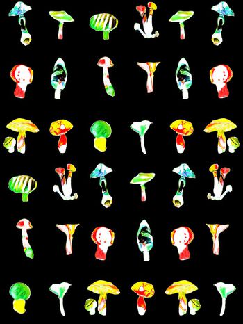 524803-手绘 水彩 蘑菇 组合 服装 衬衫