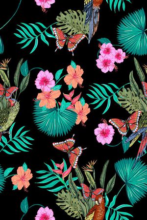 热带风情印花华亿平台图片