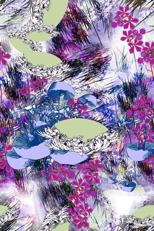 植物风景印花华亿平台图片