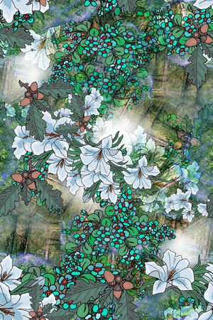 花卉印花华亿平台图片