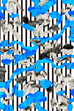 抽象石膏像印花华亿平台图片