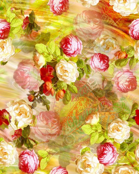 传统花卉印花华亿平台图片