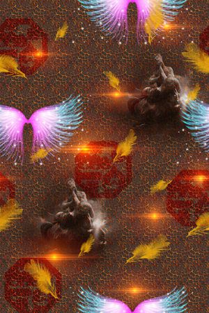 羽毛印花华亿平台图片