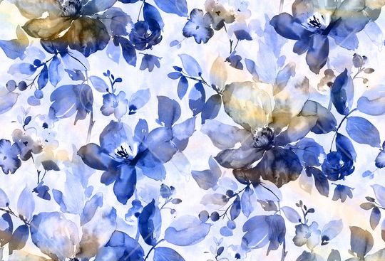 手绘水彩花卉印花华亿平台图片