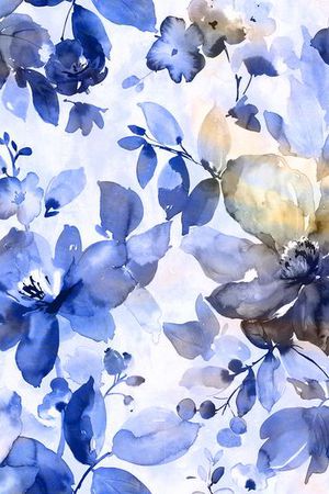 手绘水彩花卉印花华亿平台图片