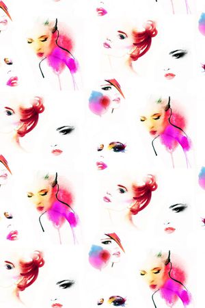 水墨水彩印花华亿平台图片