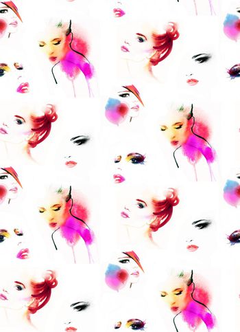 水墨水彩印花华亿平台图片