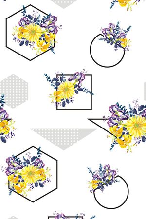 几何形状印花华亿平台图片