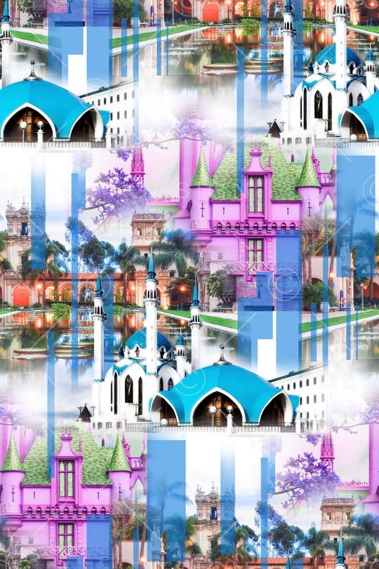 欧式建筑印花华亿平台图片