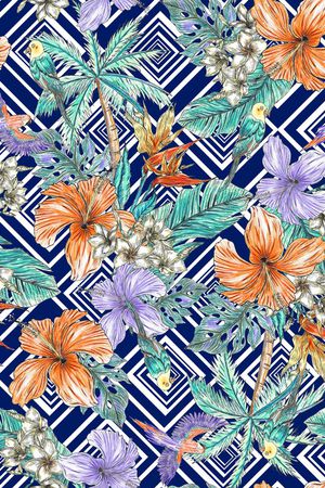 热带叶子印花华亿平台图片