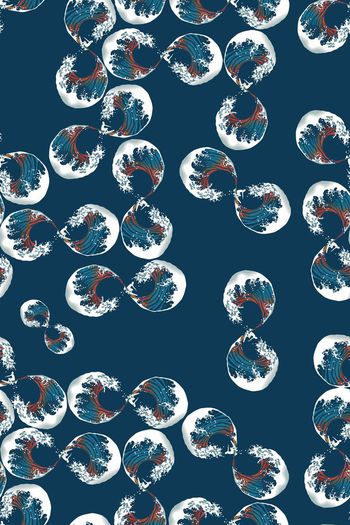 525552-流行时尚几何孤独的海浪