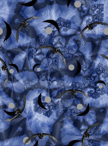 525594-复古 抽象笔刷  黑鸟 几何 拼接