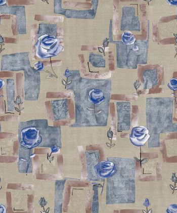 525624-复古 时尚潮流 几何 花卉组合 衬