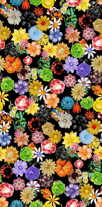 525684-潮流时尚 塑料花卉 组合 服装 丝