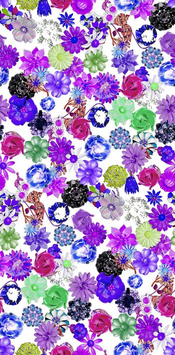 525686-潮流时尚 塑料花卉 组合 服装 丝