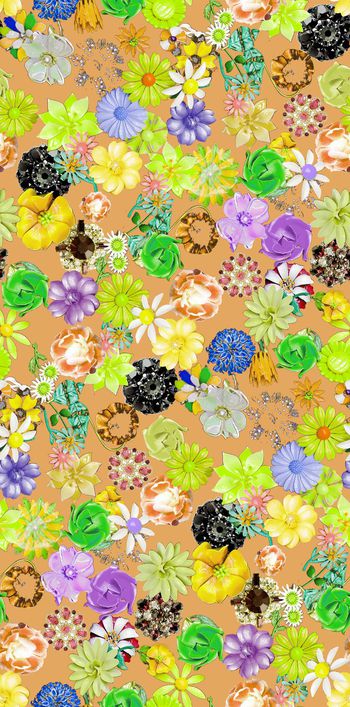 525687-潮流时尚 塑料花卉 组合 服装 丝