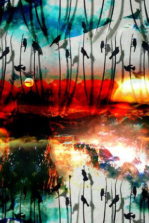 民族动物田园印花华亿平台图片