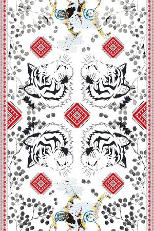 老虎头印花华亿平台图片