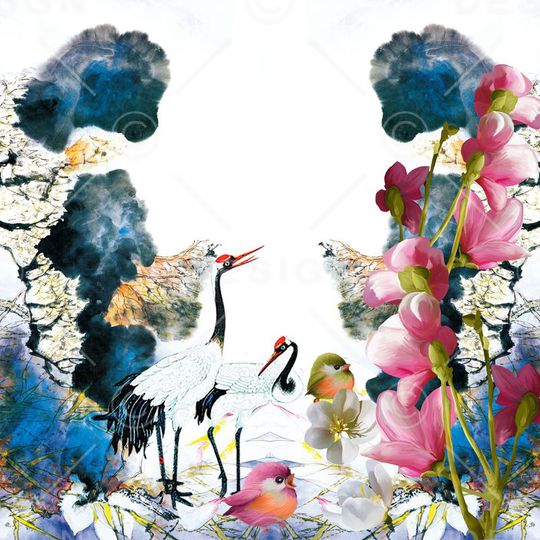 MAX-中国风印花华亿平台图片