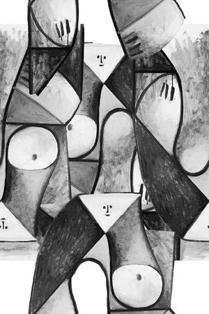 休闲时尚 简洁大方 手绘 抽象 几何  复古印花华亿平台图片