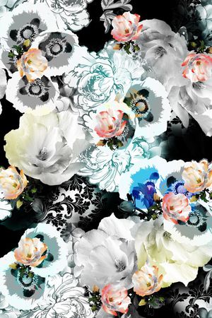 抽象花印花华亿平台图片