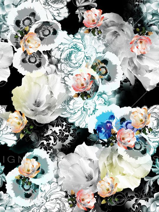 抽象花印花华亿平台图片