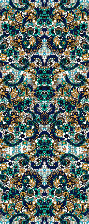 525770-欧美流行时尚民族风高级灰花纹印花 