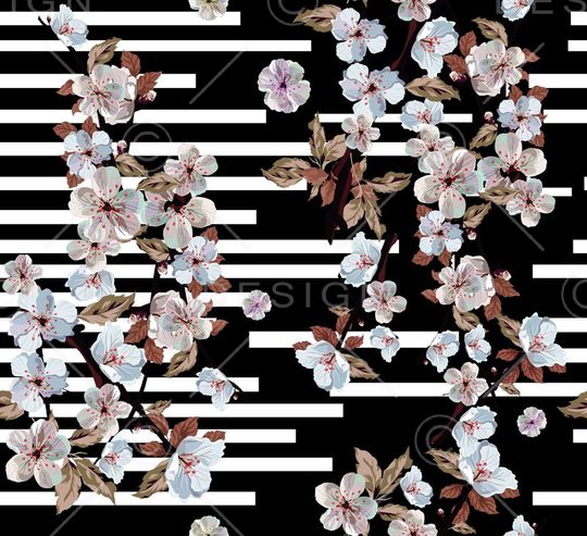 黑白条纹印花华亿平台图片