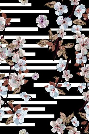 黑白条纹印花华亿平台图片