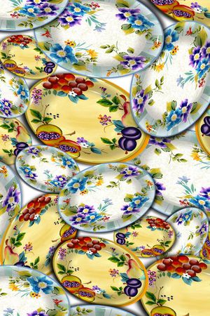 水果盘 花卉盘子印花华亿平台图片