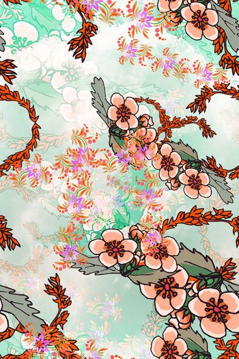 清新花卉印花华亿平台图片