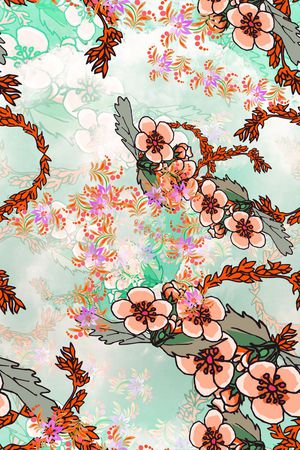 清新花卉印花华亿平台图片