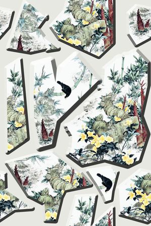 花卉 鸟 假山 民族印花华亿平台图片